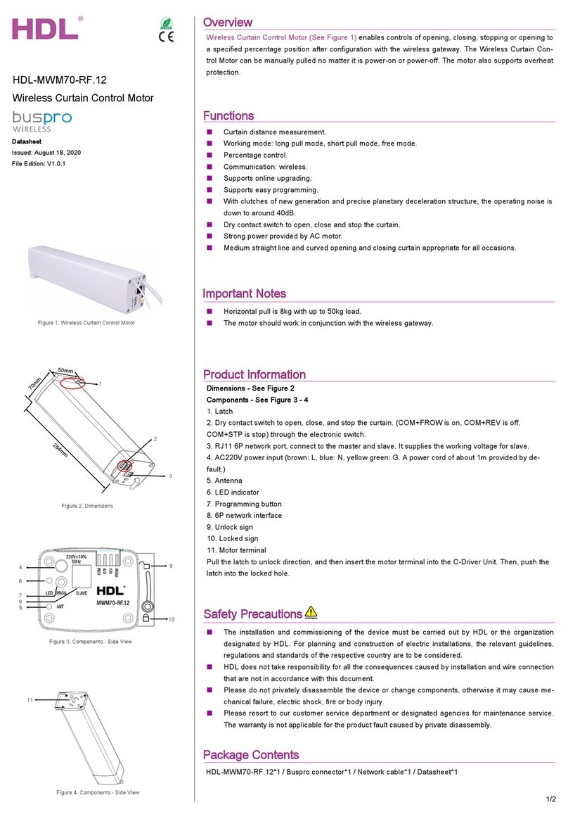 HDL buspro WIRELESS HDL-MWM70-RF.12 quick start guide