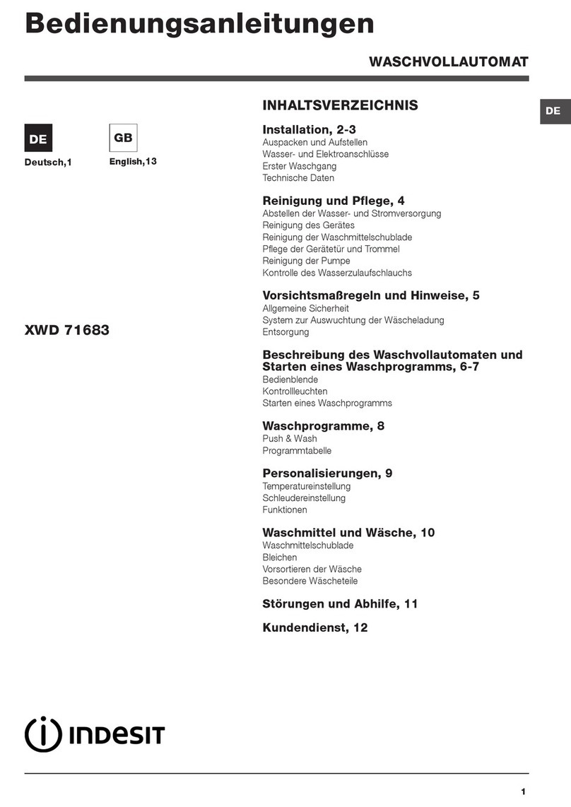 Indesit XWD 71683 Instructions for use Indesit XWD 71683 Instructions for use