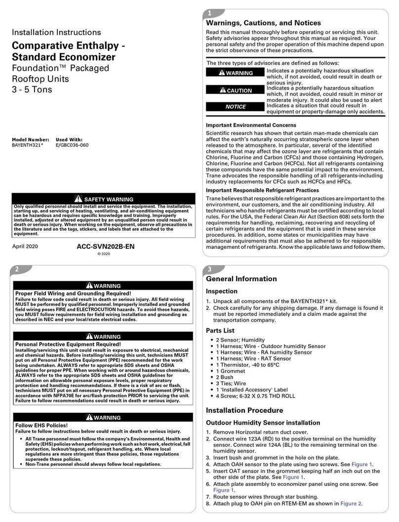 Trane Foundation BAYENTH321 Series User manual