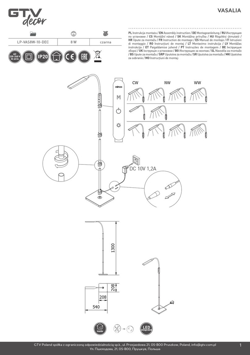 GTV VASALIA LP-VAS8W-10-DEC User manual