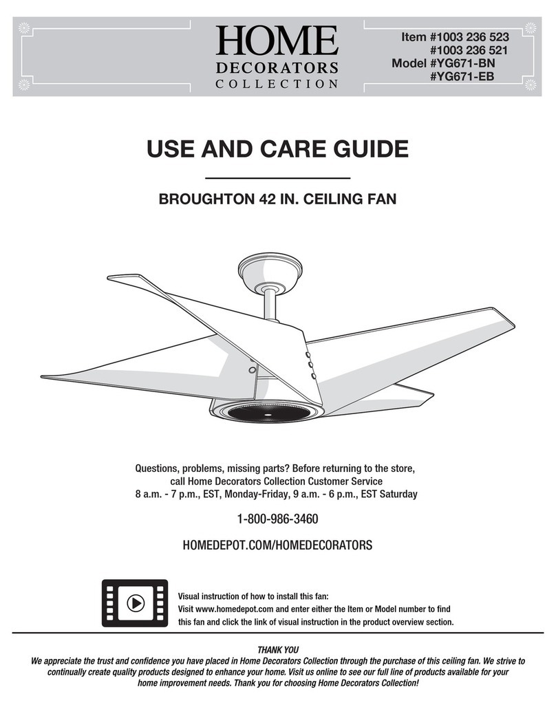 Home Decorators Collection BROUGHTON YG671-BN Use and care guide