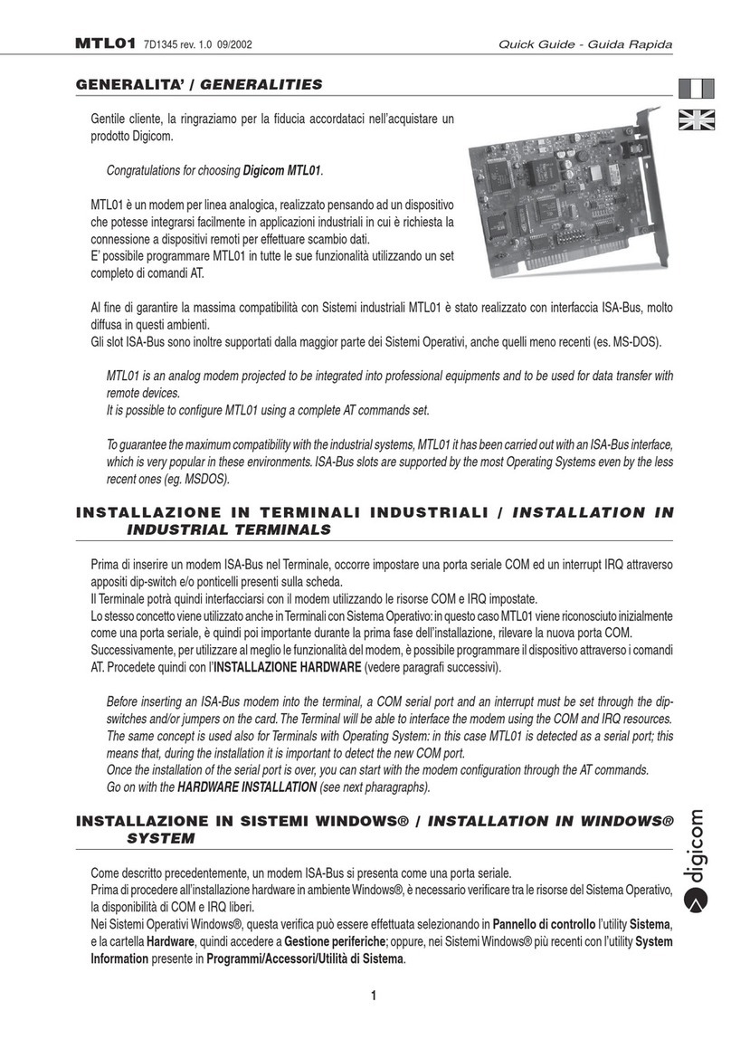 Digicom MTL01 User manual
