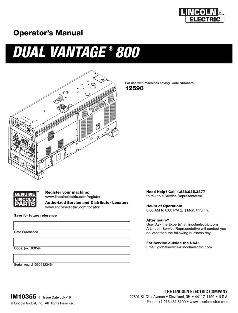 Lincoln Electric DUAL VANTAGE 800 Operator's manual