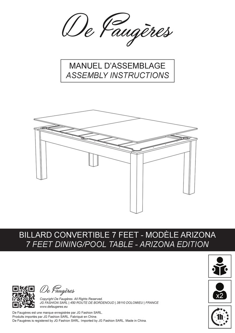 De Faugères ARIZONA DINING/POOL TABLE Assembly instructions