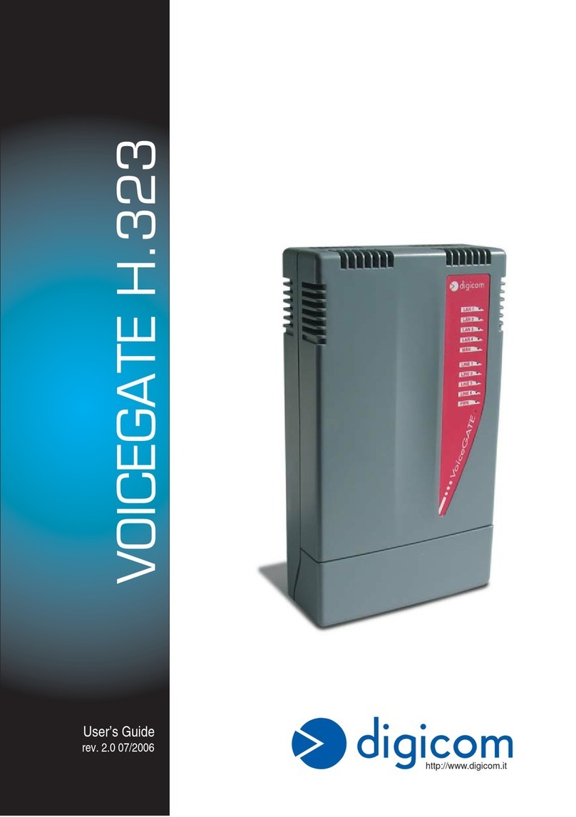 Digicom VOICEGATE H.323 user guide Digicom VOICEGATE H.323 user guide