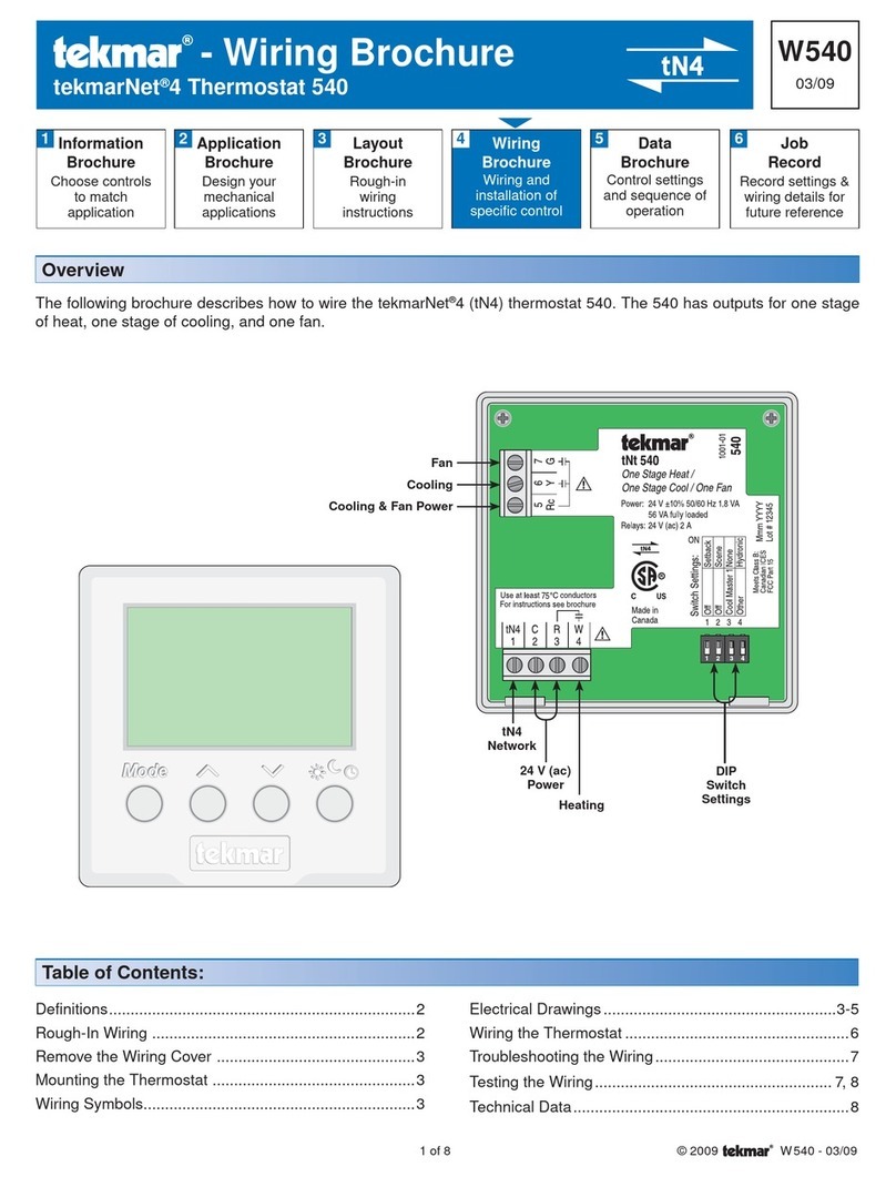 Tekmar 540 User manual