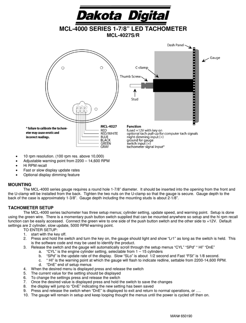 Dakota Digital MCL-4027S manual