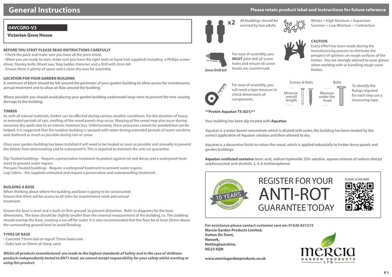 Mercia Garden Products 04VCGRO-V3 Instruction manual