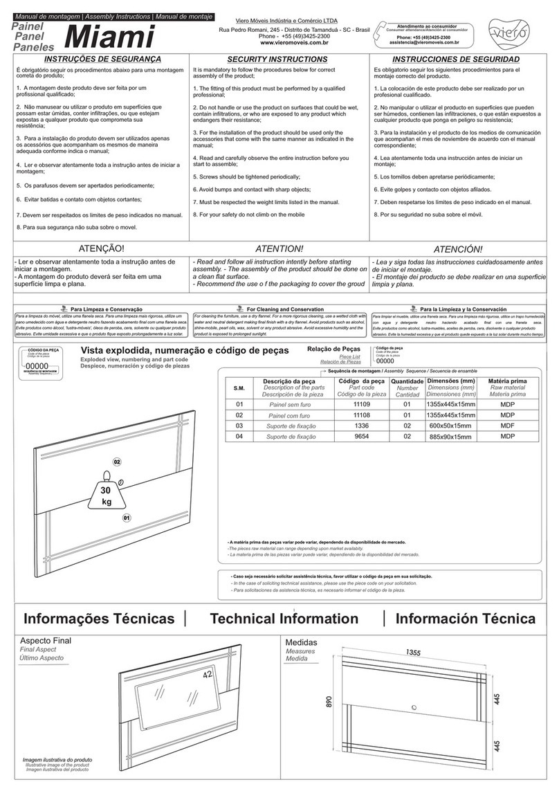 Viero Moveis Miami 11109 User manual