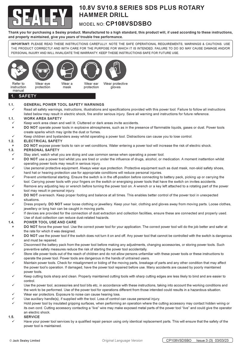 Sealey SV10.8 Series instructions