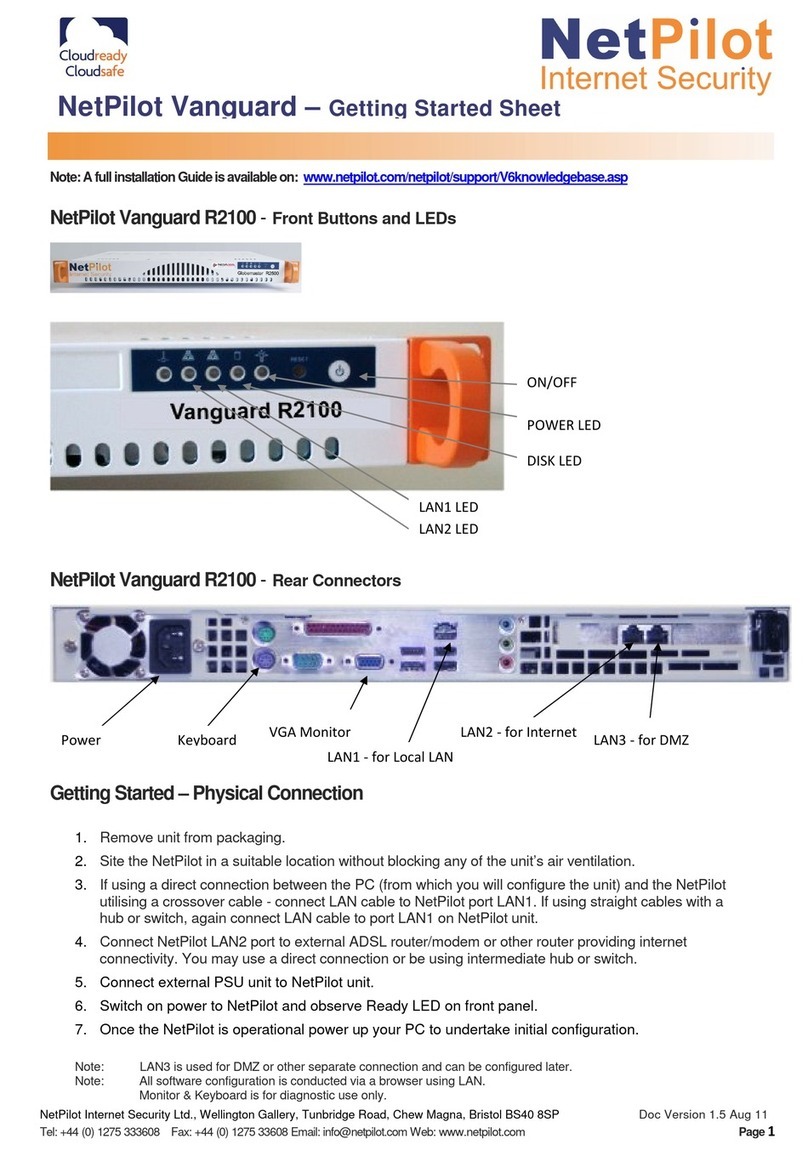 NetPilot Vanguard R2100 Getting Started Sheet