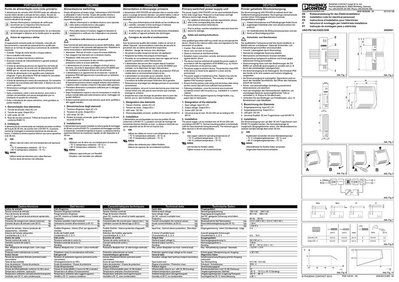 Phoenix Contact UNO POWER UNO-PS/1AC/24DC/30W Installation notes