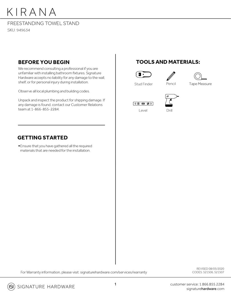 Signature Hardware KIRANA 949634 User manual Signature Hardware KIRANA 949634 User manual