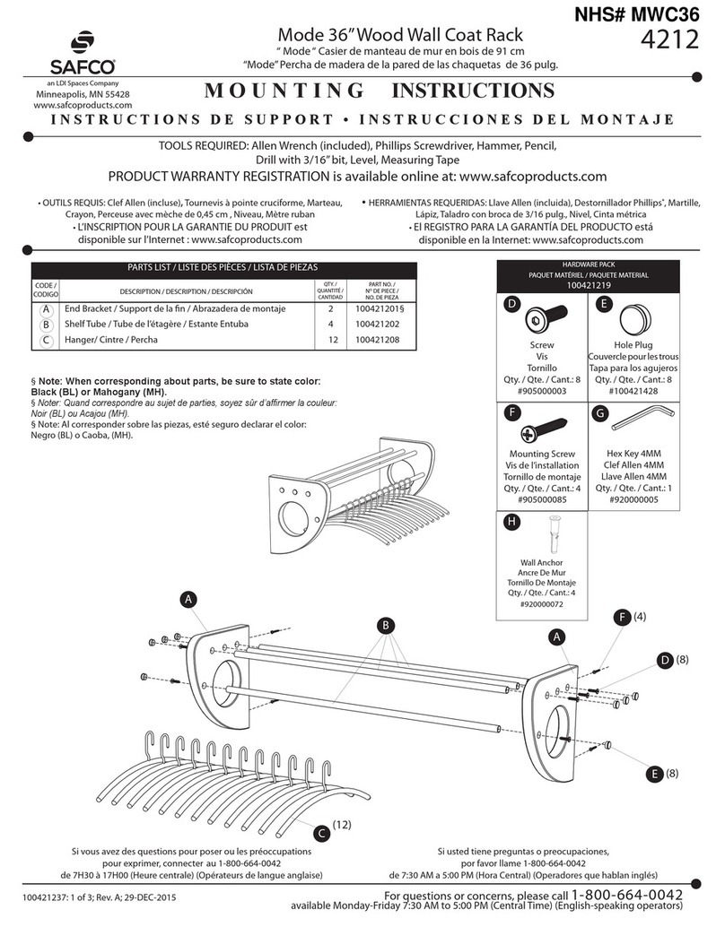 LDI Spaces SAFCO MWC36 User manual