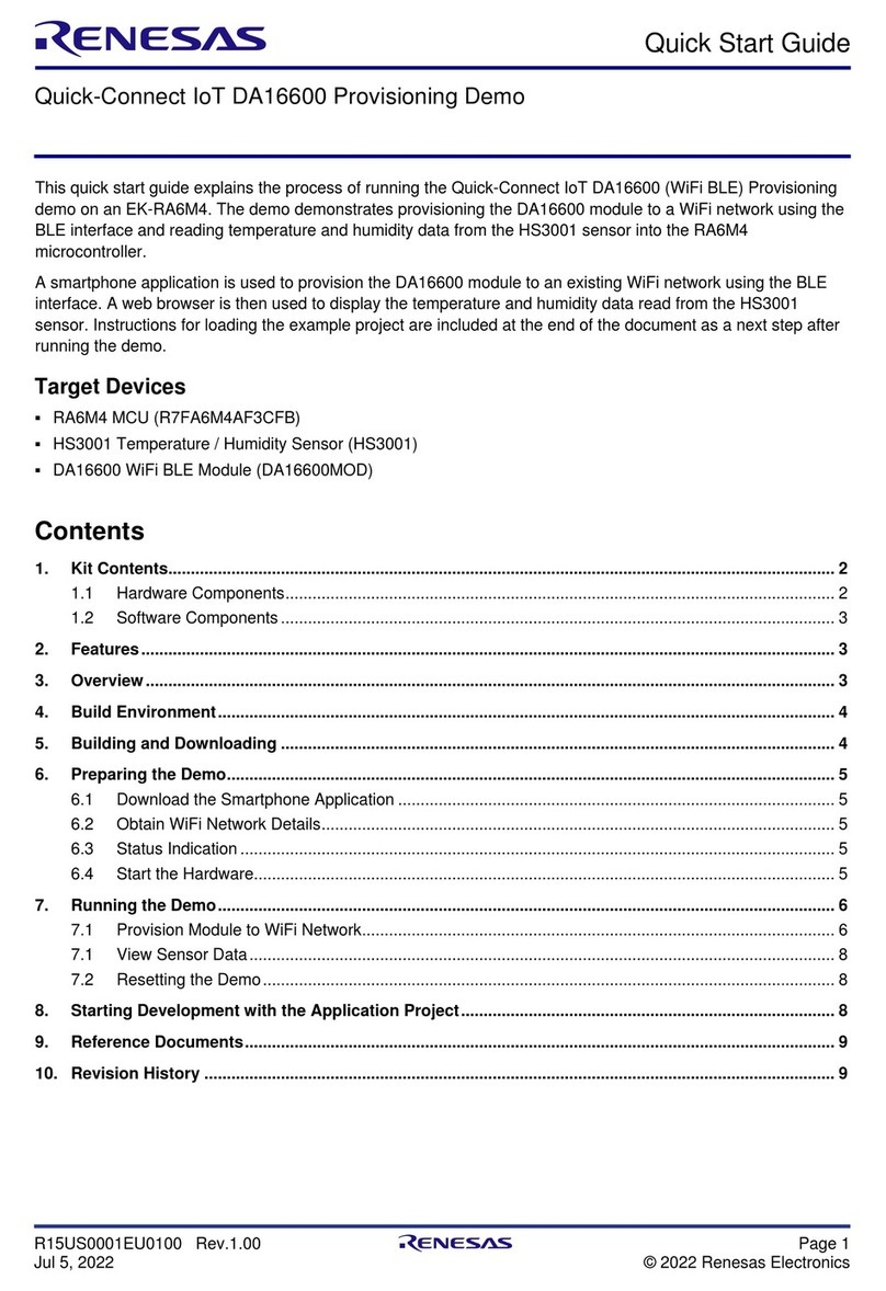 Renesas Quick-Connect IoT DA16600 User manual