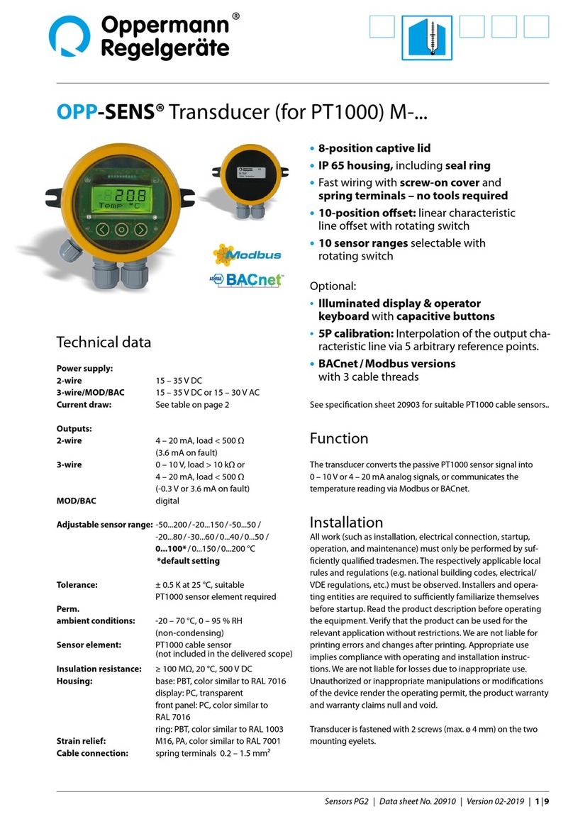 Oppermann Regelgeräte OPP-SENS M Series manual