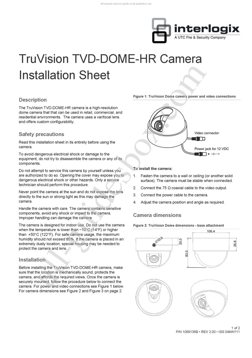 UTC Fire and Security interlogix TruVision TVD-DOME-HR Installation sheet UTC Fire and Security interlogix TruVision TVD-DOME-HR Installation sheet
