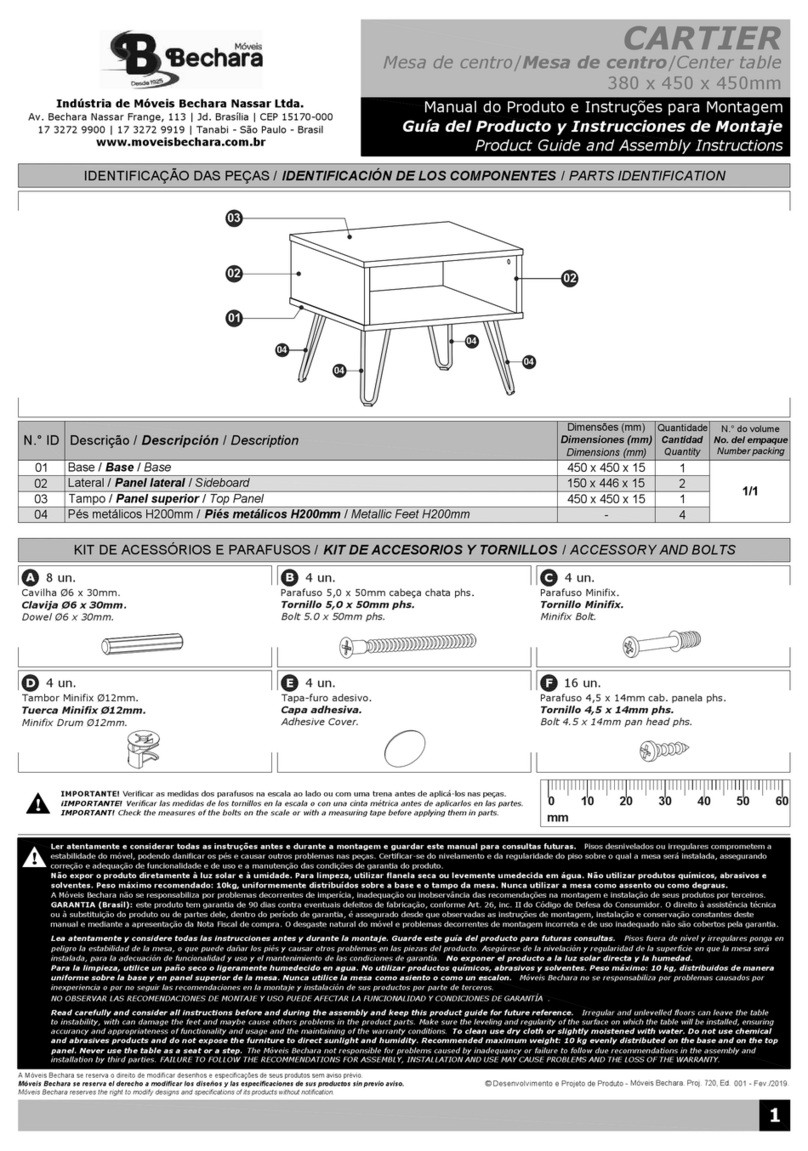 Bechara CARTIER Center table Product Guide and Assembly Instructions Bechara CARTIER Center table Product Guide and Assembly Instructions