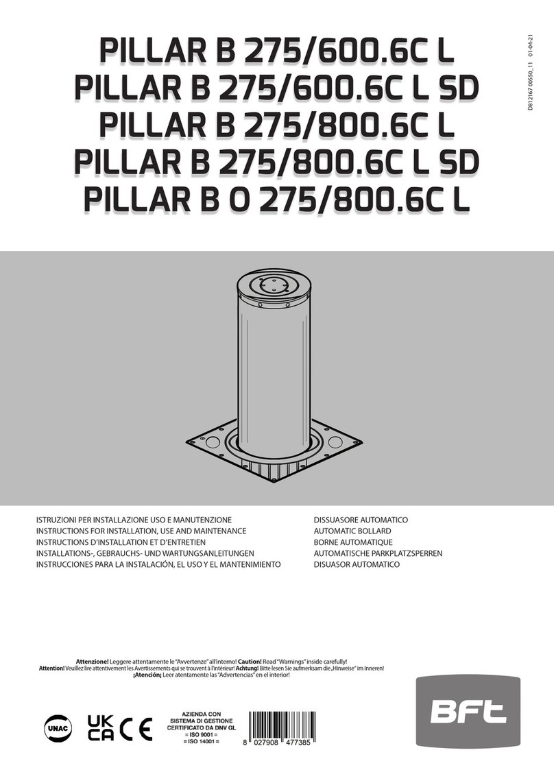 BFT PILLAR B 275/600.6C L Quick start guide