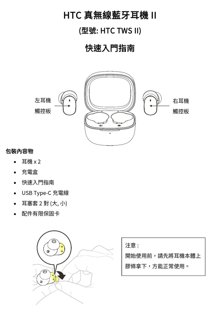 HTC True Wireless Earbuds II quick start guide