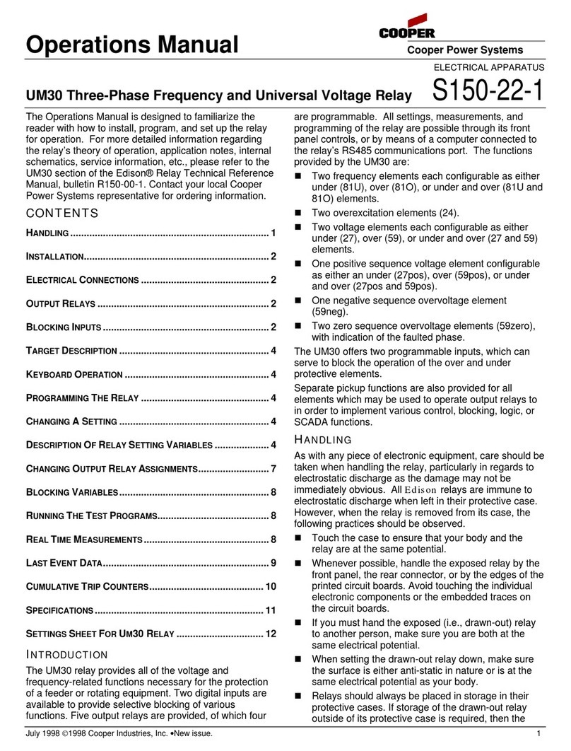 Cooper UM30 Operation manual