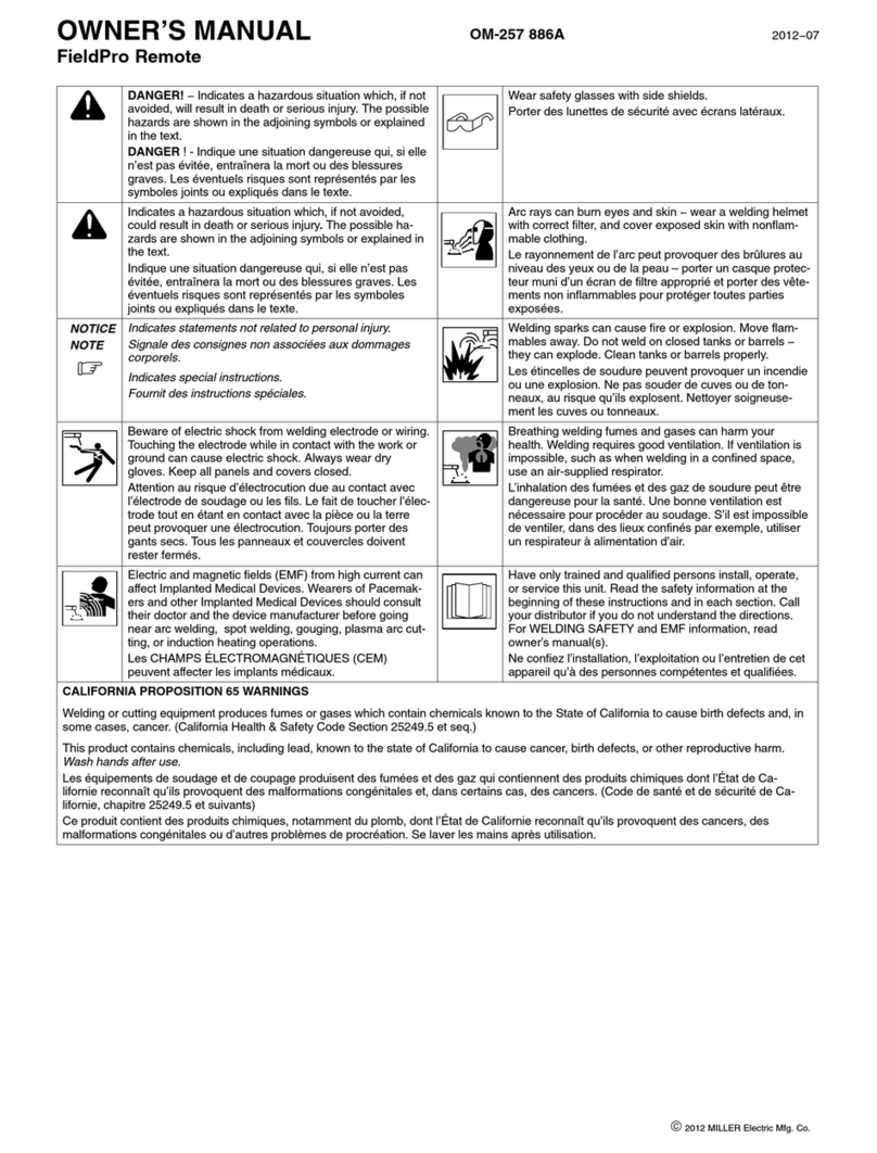 Miller FieldPro Remote User manual