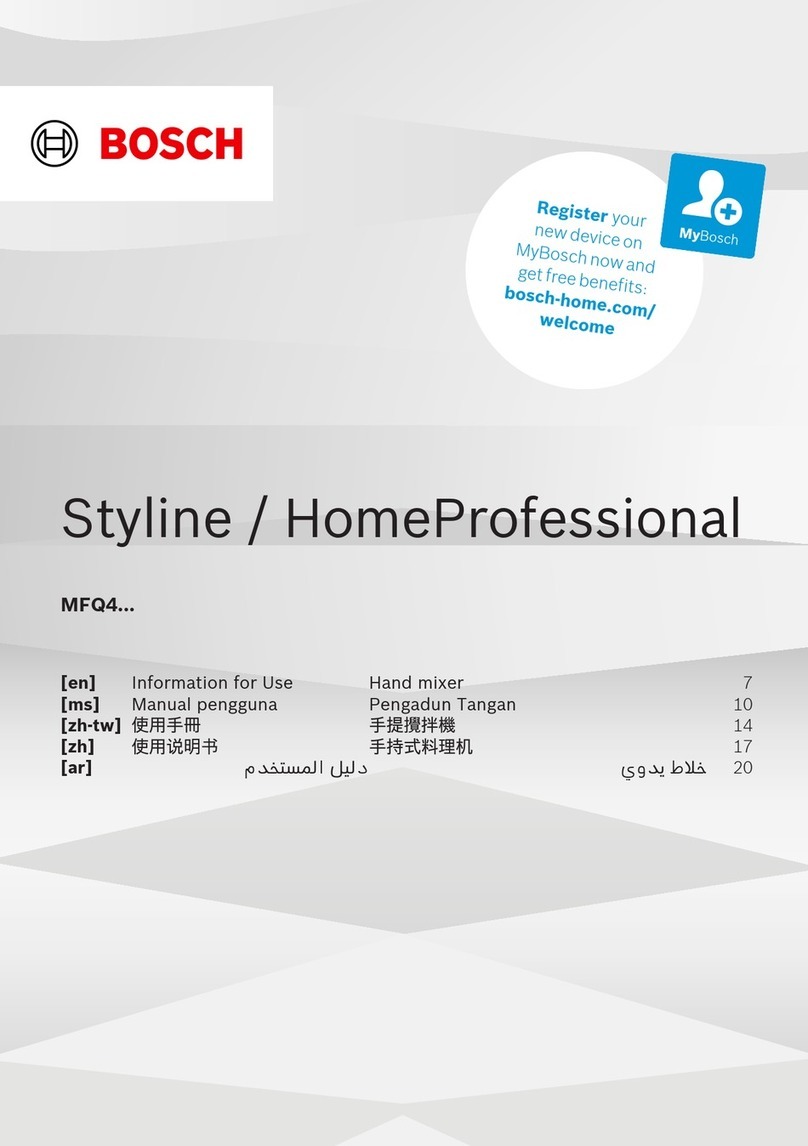 Bosch Styline HomeProfessional MFQ4 Series INFORMATION FOR USE