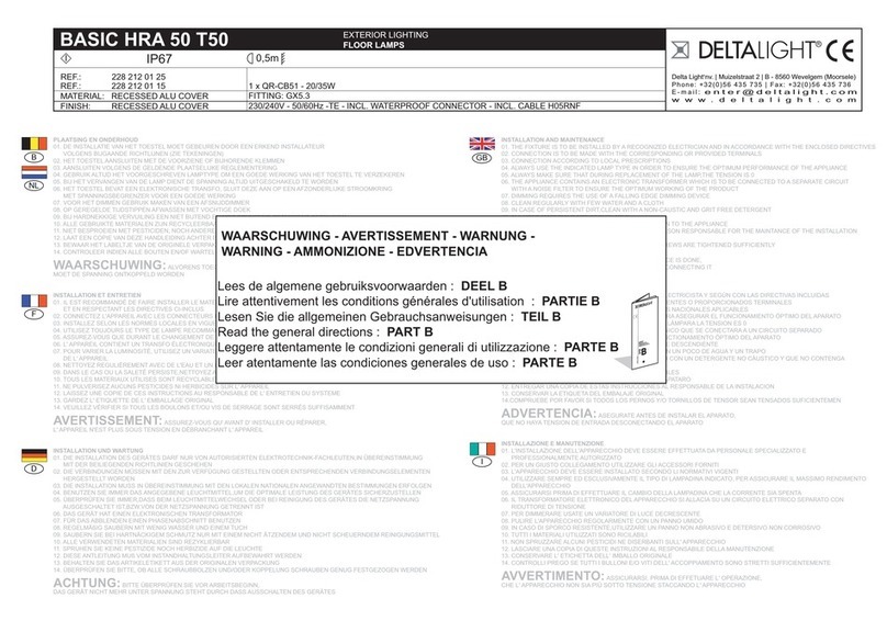 Delta Light BASIC HRA 50 T50 Instruction Manual Delta Light BASIC HRA 50 T50 Instruction Manual