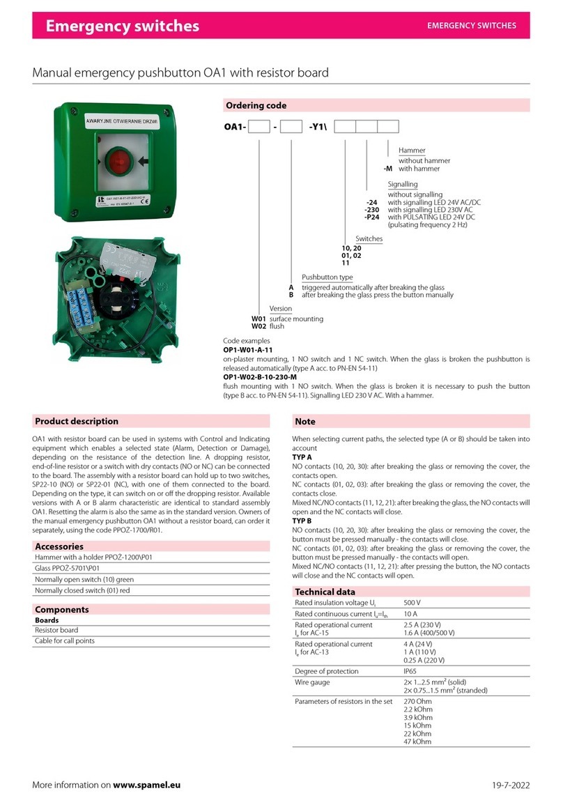 Spamel OP1-W01-A-11 quick start guide