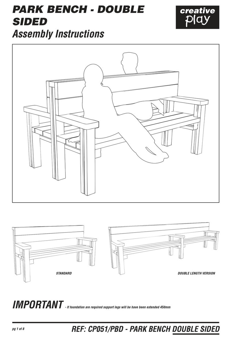 Creative Play PARK BENCH DOUBLE SIDED CP051/PBD Assembly instructions