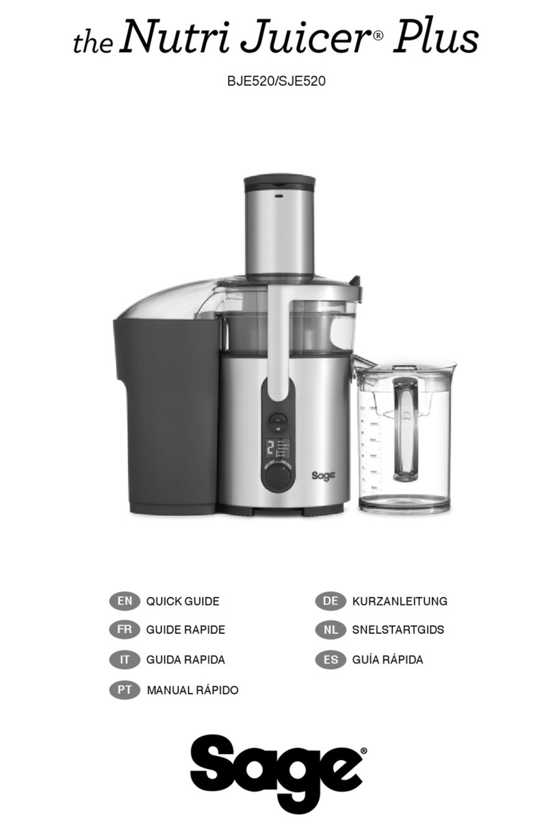 Sage the Nutri Juicer Plus SJE520 User manual
