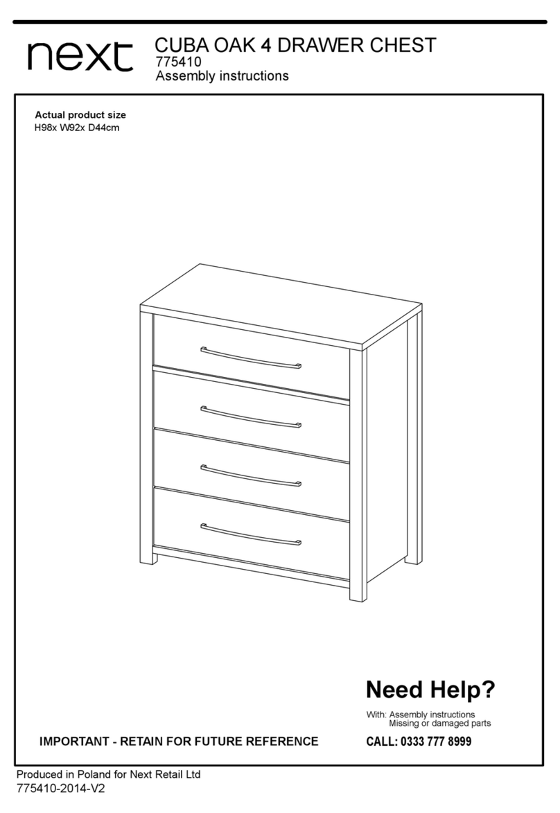 Next CUBA OAK 4 DRAWER CHEST 775410 User manual Next CUBA OAK 4 DRAWER CHEST 775410 User manual