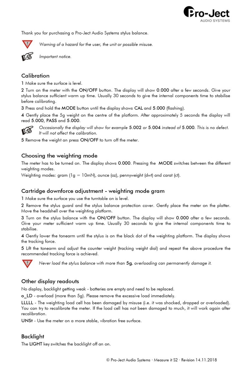 Pro-Ject Audio Systems Measure it S2 manual