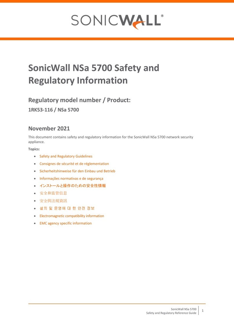 SonicWALL 1RK53-116 Safety and regulatory information SonicWALL 1RK53-116 Safety and regulatory information