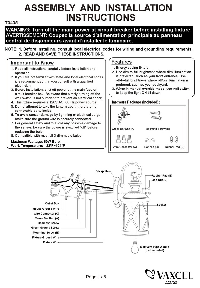 Vaxcel T0435 Instruction manual