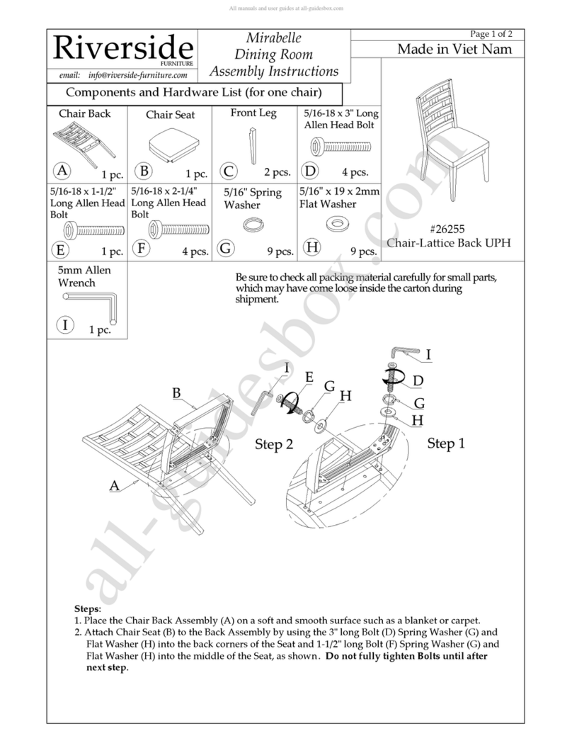 Riverside Furniture Mirabelle Dining Room Chair-Lattice Back UPH... Assembly instructions