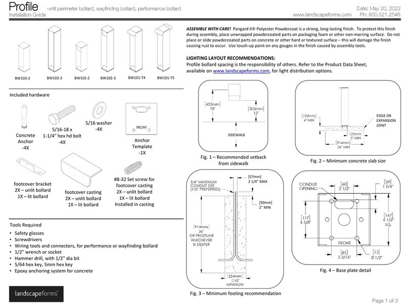 Landscape Forms Profile BW103-2 User manual
