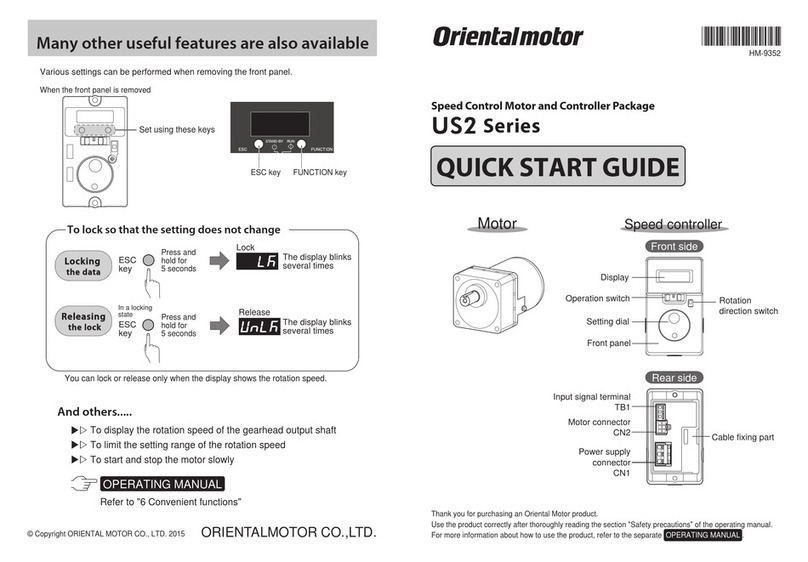 Oriental motor US2 Series quick start guide