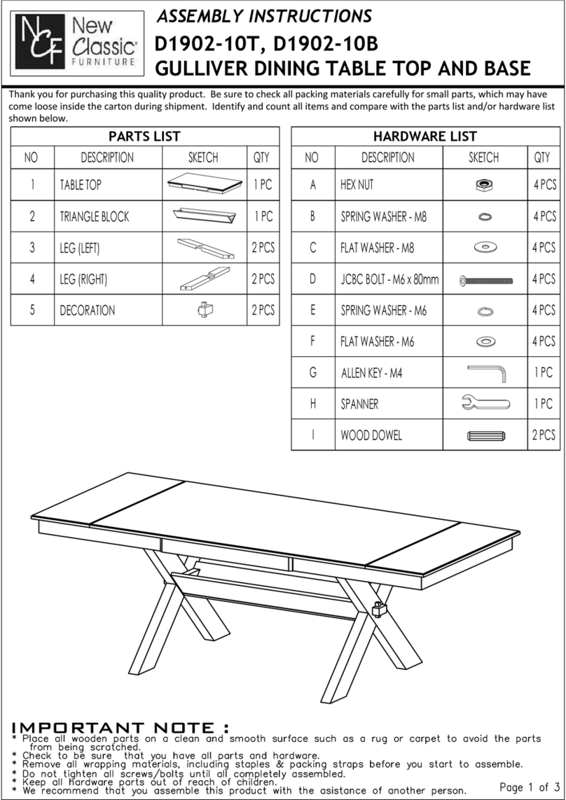 New Classic Furniture GULLIVER D1902-10T Assembly instructions