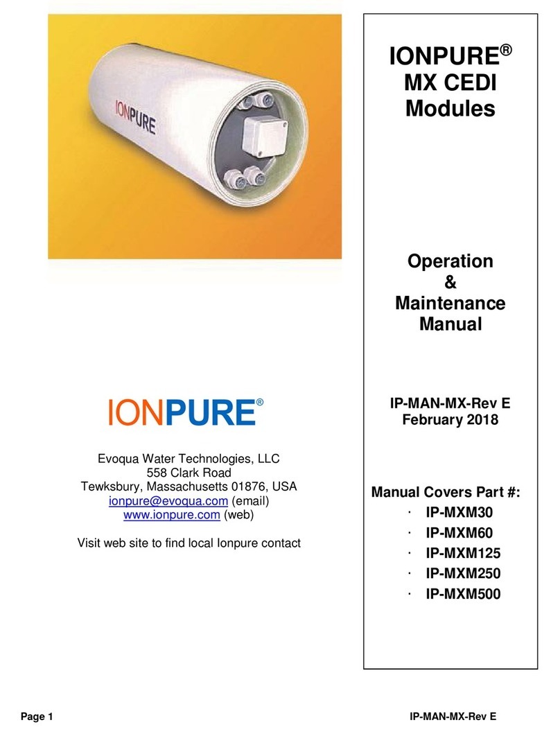 Evoqua IONPURE IP-MXM30 Operation & maintenance manual