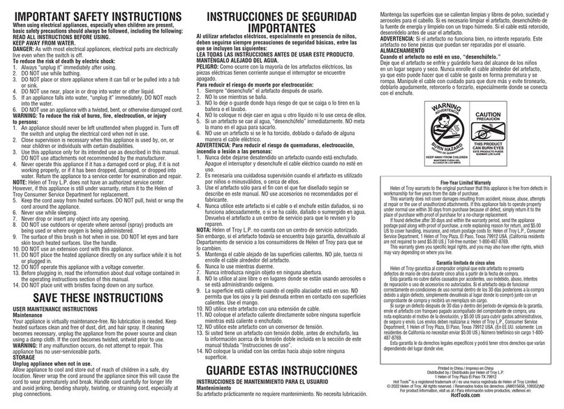 HOT TOOLS PRO SIGNATURE HTST2581 Use and Care Instruction Manual