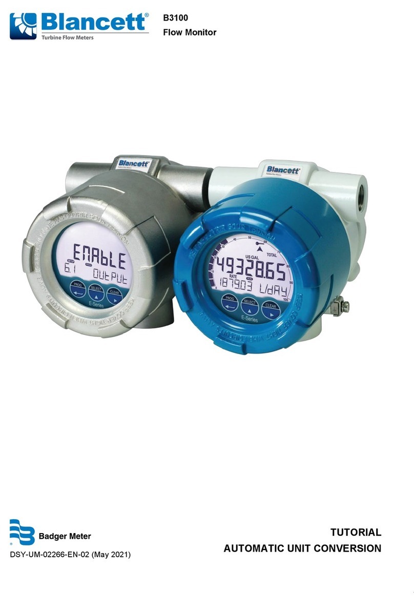 Badger Meter Blancett B3100 Series Reference manual