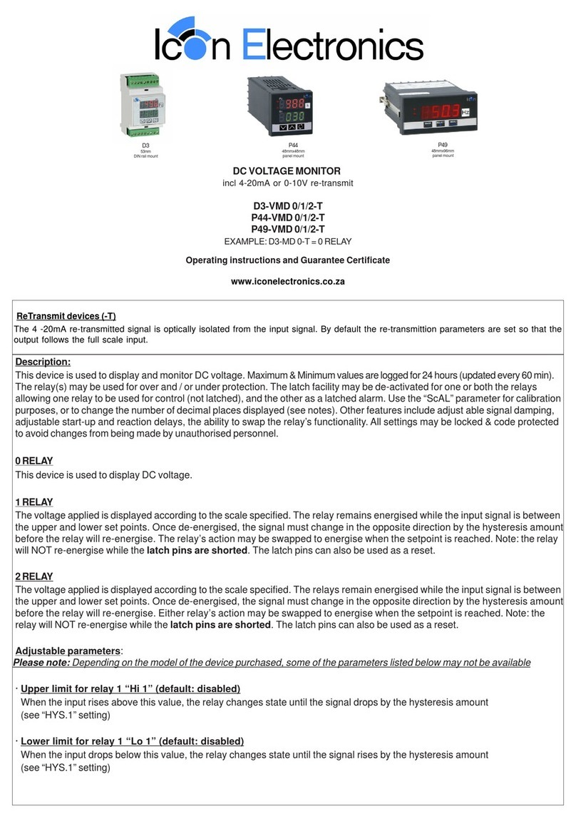Icon Electronics D3-VMD0-T operating instructions