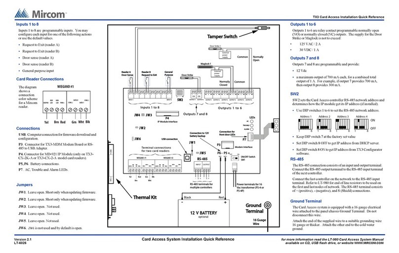 Mircom TX3 Series Installation quick reference
