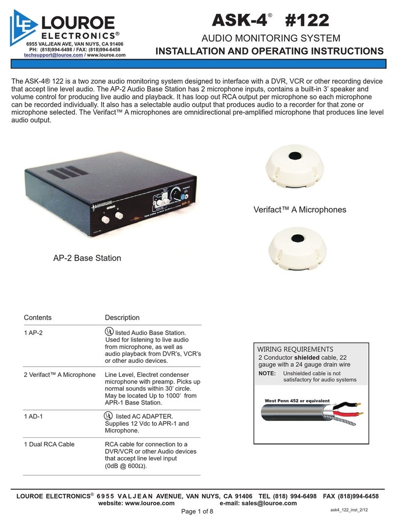 Louroe Electronics ASK-4 122 User manual