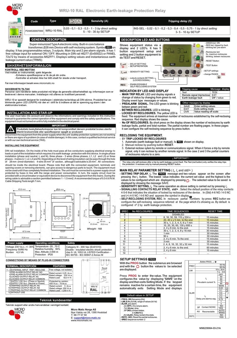 MICROMATIC WRU-10 RAL manual