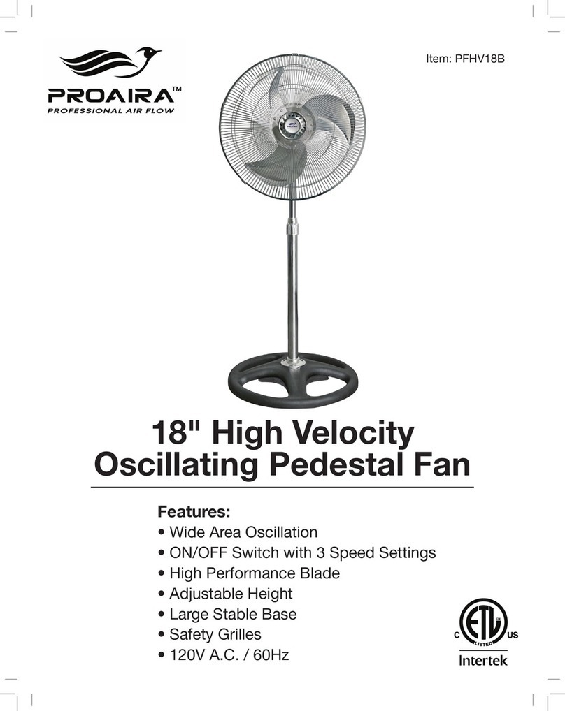 PROAIRA PFHV18B manual