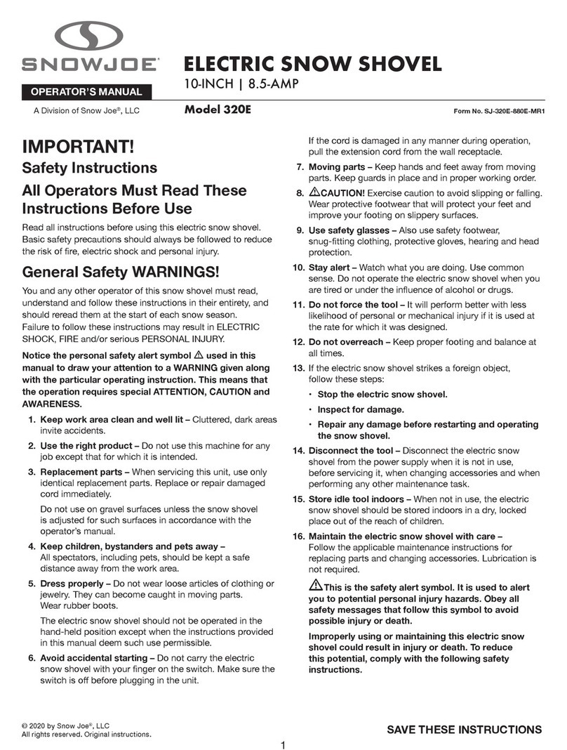 SNOWJOE 320E Operator's manual