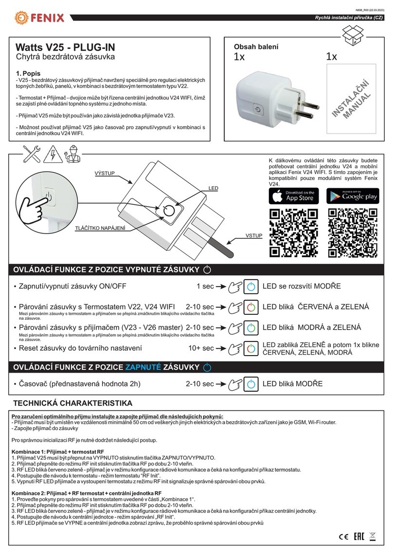Fenix Watts V25 PLUG-IN Operating and maintenance instructions