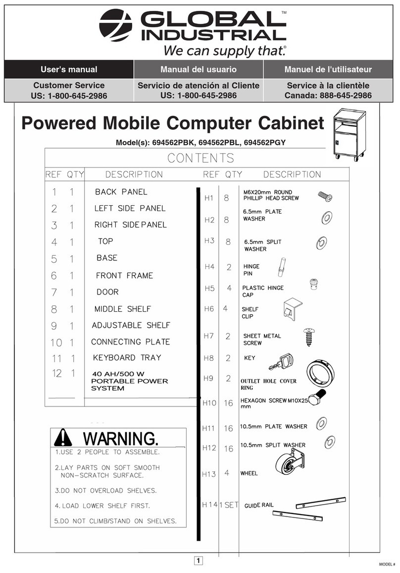 Global Industrial 694562PBK user manual